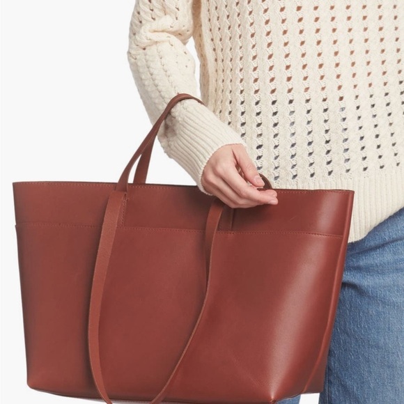 MADEWELL The Zip-Top Essential Tote in Warm Cinnamon NWOT - Picture 2 of 14